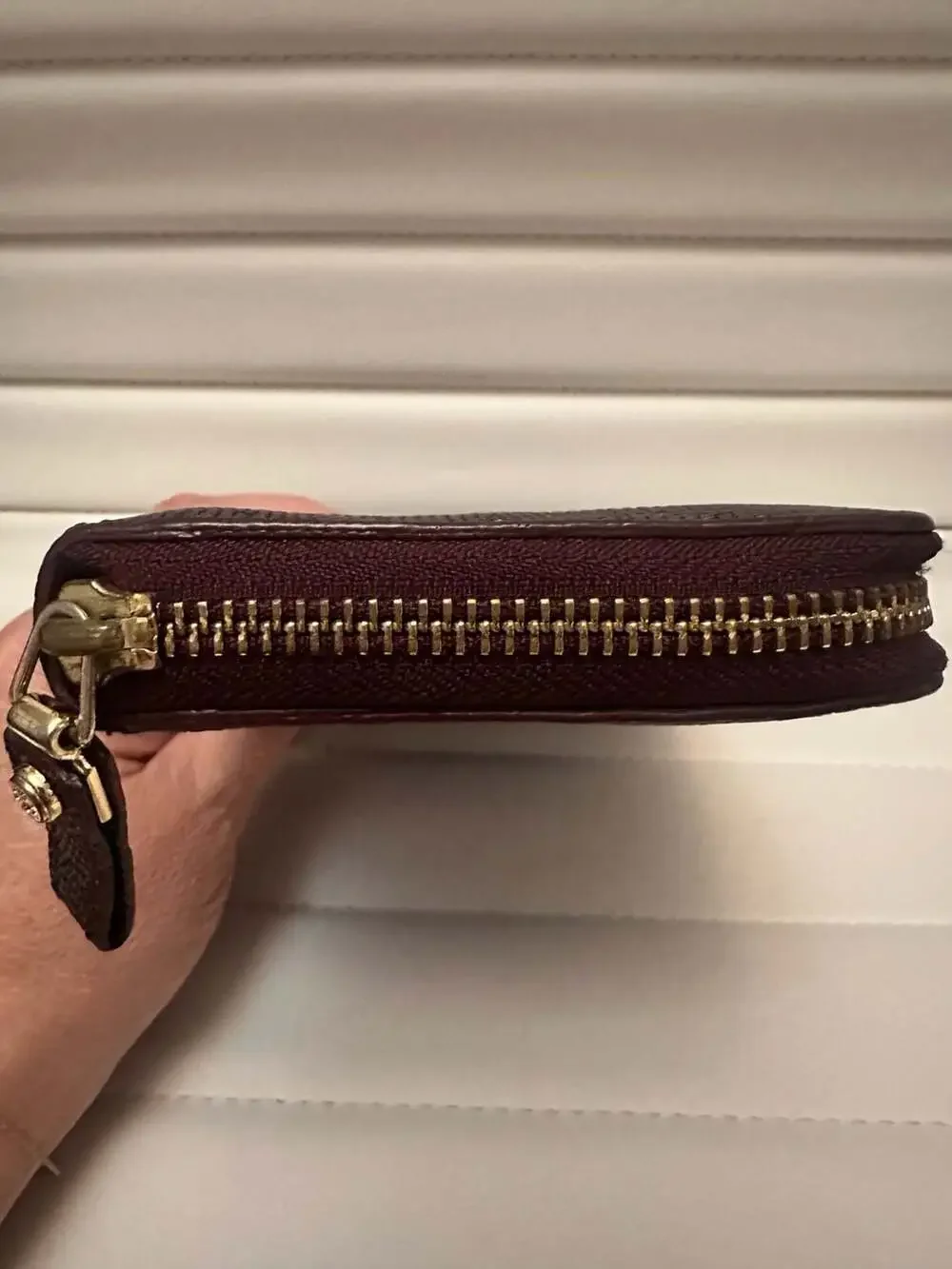 Tory Burch Metallic Purple Textured Leather Zip Around Continental Wallet
